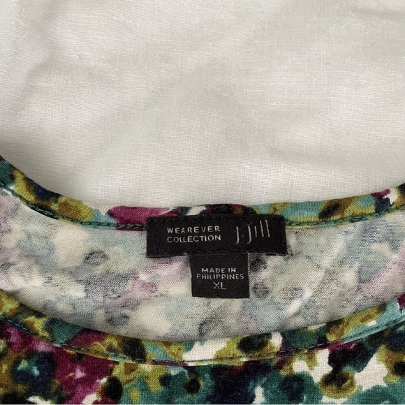 J Jill Plus XL Floral Tunic Top Tunic Shirt Black stretchy high-low - Picture 3 of 6